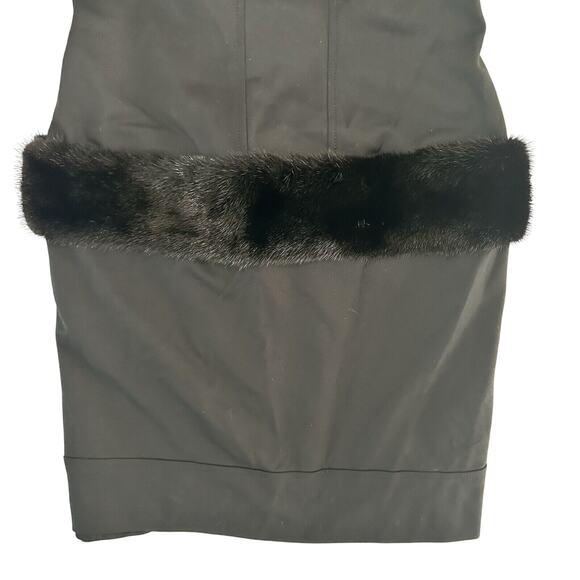 FLAVIO CASTELLANI Black Low Back Fur Trim Cocktail Dress US 8/ 44 Italy - Picture 9 of 10